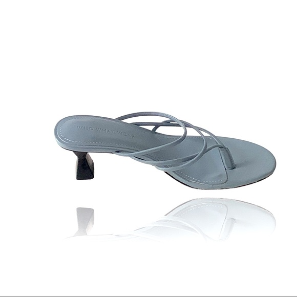 Who What Wear Shoes - Who What Wear Blue Pearlina Sandal 7.5